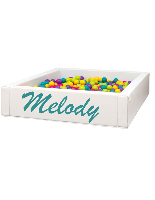 Simple name decal for ball pit